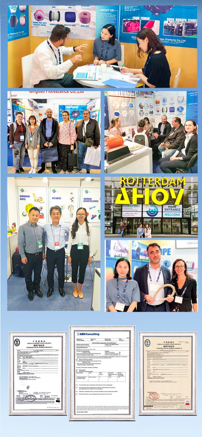 ABS 承認 12 糸 UHMWPEロープ ポリエステルカバー 32mmx500m 10