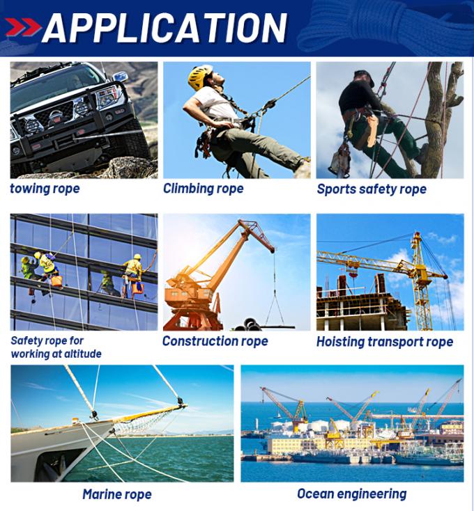 ABS 承認 12 糸 UHMWPEロープ ポリエステルカバー 32mmx500m 9