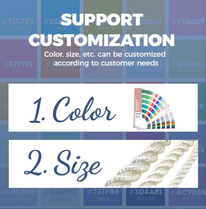 ホワイト 53mm 8 ストランド ポリエステル ボート ハーバー 敷設 繊維 牽引 固定 強いロープ 海洋用 7