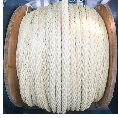 高張力 12 糸 編み込み UHMWPE 船舶 固定ロープ 28mm-96mm HMPE 牽引ロープ