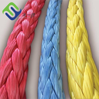 高張力 多色 28mm-96mm 12 スレッド 帯状 UHMWPE 固定ロープ 引越しロープ