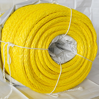 重荷 12 糸 帯状 UHMWPE 固定ロープ 28mm-96mm HMPE 牽引ロープ