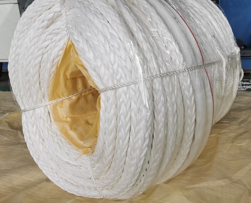 高強度 24mm x 100m 工場価格 12 糸 編み込み UHMWPE 中古 船舶ロープ 停泊船ロープ