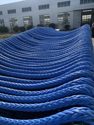 高強度 12 糸 編み込み UHMWPE 合成繊維ワイヤロープ 48mm 直径 海上船の牽引用 固定用 鋼のヒンジ袋