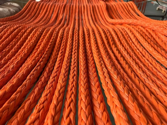 100% Uhmwpeロープ 12mm 12ストランド 帯織 高強度 引引可能なロープ