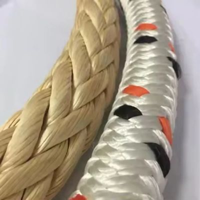 二重帯状のUHMWPEロープ 32mm 海上牽引ロープ