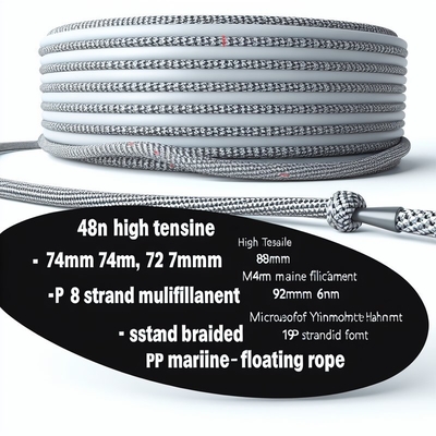 8 糸 PP 海上 固定 ロープ 30mm-120mm 浮遊型ポリプロピレン