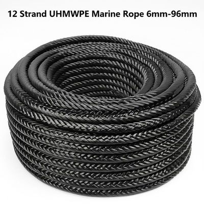 12 ストランド UHMWPE マリンロープ 6mm-96mm 高強度牽引
