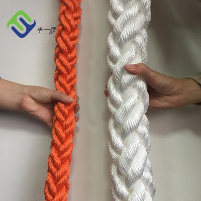 Marine Polyester Rope 8 Strand Braided 64mm 72mm Low Stretch for Mooring and Sailing Rope